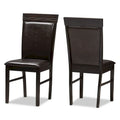Modern Dark Brown Faux Leather Dining Chair Set by Baxton Studio