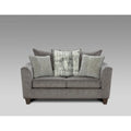 Roundhill Furniture Davoz 2-Piece Living Room Set: Sofa and Loveseat in Tori Slate