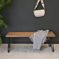 Roundhill Furniture Aryven Rustic Dark Pine Industrial Dining Bench