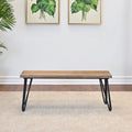 Roundhill Furniture Aryven Rustic Dark Pine Industrial Dining Bench