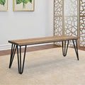 Roundhill Furniture Aryven Rustic Dark Pine Industrial Dining Bench