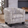 Grafton Home Enzo Gold and Grey Splatter Upholstered Accent Barrel Chair