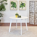 Roundhill Furniture Roma Modern White Round Dining Table