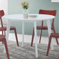 Roundhill Furniture Roma Modern White Round Dining Table