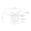 Round Dining Table with Glass Top and Steel Base