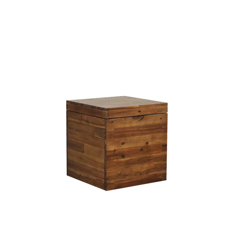 Emilia 17.75-Inch Dark Brown Storage Cube Chest