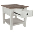 Casual End Table in Antique White and Brown - Bolanburg Collection