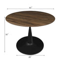 Round Walnut Finish Dining Table