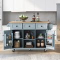 Versatile Drop-Leaf Kitchen Island Cart with 3 Drawers