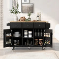 Versatile Drop-Leaf Kitchen Island Cart with 3 Drawers