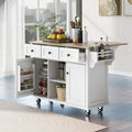 Versatile Drop-Leaf Kitchen Island Cart with 3 Drawers
