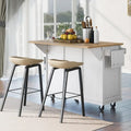 Versatile Drop-Leaf Kitchen Island Cart with 3 Drawers