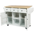 Versatile Drop-Leaf Kitchen Island Cart with 3 Drawers