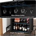 3-Tier Home Bar Unit with Glass Holder and Wine Storage