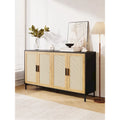 JASIWAY Rattan-Decorated Buffet Table and Kitchen Sideboard