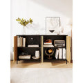 JASIWAY Rattan-Decorated Buffet Table and Kitchen Sideboard