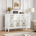 Vintage-Inspired Hollow-Carved 3-Door Storage Cabinet