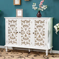 Vintage-Inspired Hollow-Carved 3-Door Storage Cabinet