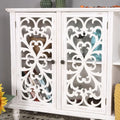 Vintage-Inspired Hollow-Carved 3-Door Storage Cabinet