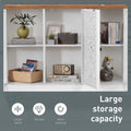Vintage-Inspired Hollow-Carved 3-Door Storage Cabinet