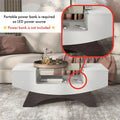 Angelic Contemporary Storage Coffee Table with Glass Insert by Furniture of America
