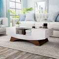 Angelic Contemporary Storage Coffee Table with Glass Insert by Furniture of America
