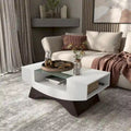 Angelic Contemporary Storage Coffee Table with Glass Insert by Furniture of America