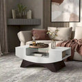 Angelic Contemporary Storage Coffee Table with Glass Insert by Furniture of America