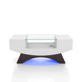 Angelic Contemporary Storage Coffee Table with Glass Insert by Furniture of America