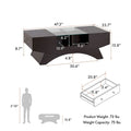 Angelic Contemporary Storage Coffee Table with Glass Insert by Furniture of America