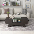 Angelic Contemporary Storage Coffee Table with Glass Insert by Furniture of America