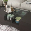 Angelic Contemporary Storage Coffee Table with Glass Insert by Furniture of America