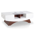 Angelic Contemporary Storage Coffee Table with Glass Insert by Furniture of America