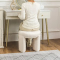 Adeco Small Teddy Ottoman - Low Vanity Foot Stool