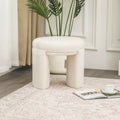 Adeco Small Teddy Ottoman - Low Vanity Foot Stool