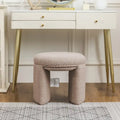 Adeco Small Teddy Ottoman - Low Vanity Foot Stool