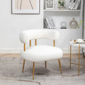 SEYNAR Contemporary Glam Upholstered Open-Back Accent Chair with Gold Legs