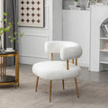 SEYNAR Contemporary Glam Upholstered Open-Back Accent Chair with Gold Legs