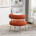 SEYNAR Contemporary Glam Upholstered Open-Back Accent Chair with Gold Legs