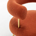SEYNAR Contemporary Glam Upholstered Open-Back Accent Chair with Gold Legs