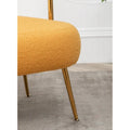 SEYNAR Contemporary Glam Upholstered Open-Back Accent Chair with Gold Legs