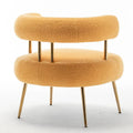 SEYNAR Contemporary Glam Upholstered Open-Back Accent Chair with Gold Legs