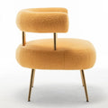 SEYNAR Contemporary Glam Upholstered Open-Back Accent Chair with Gold Legs