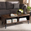 Baxton Studio Mid-Century Modern Brown Coffee Table