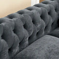 Classic Chesterfield L-Shaped Sectional Sofa with Deep Buttoned Rolled Arms