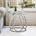 Myhozm Glass Side Table for Living Room with Sturdy Metal Frame