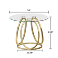 Myhozm Glass Side Table for Living Room with Sturdy Metal Frame