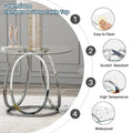 Myhozm Glass Side Table for Living Room with Sturdy Metal Frame