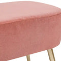 Adeco Velvet Footrest Bench with Metal Legs - Stylish Bed End Stool and Dressing Chair