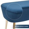 Adeco Velvet Footrest Bench with Metal Legs - Stylish Bed End Stool and Dressing Chair